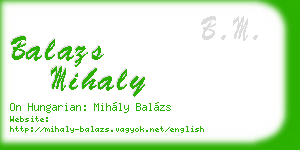 balazs mihaly business card